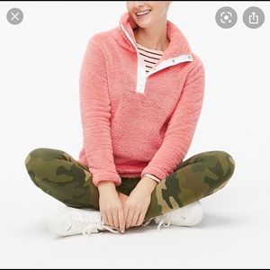 Women’s Pink Sherpa Pull Over size small by J.Crew